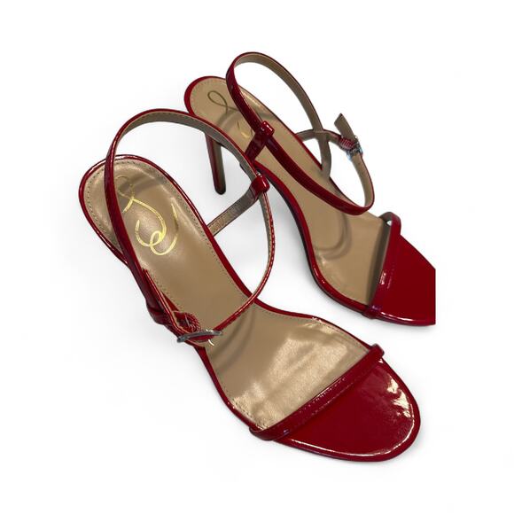 Sam Edelman Doran Heels Size 9 Ruby Red Patent Leather - Picture 15 of 16